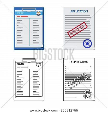 Vector Illustration Of Form And Document Icon. Set Of Form And Mark Vector Icon For Stock.