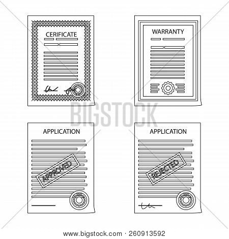 Vector Design Of Form And Document Sign. Set Of Form And Mark Stock Vector Illustration.