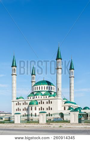 The Cathedral Mosque At Sunny Day In Cherkessk, Karachay-cherkessia, Russia.
