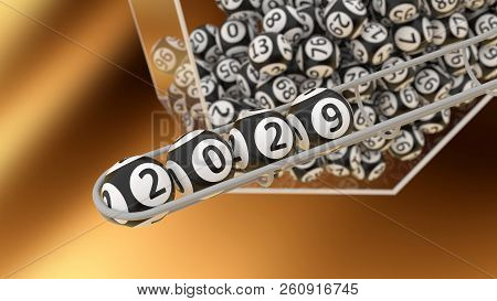 Year 2029 Make Up The Bingo Balls 3d Illustration