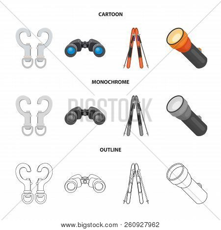Vector Illustration Of Mountaineering And Peak Logo. Collection Of Mountaineering And Camp Vector Ic