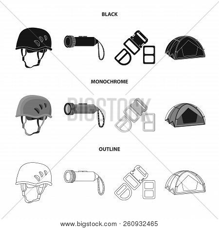 Vector Illustration Of Mountaineering And Peak Icon. Collection Of Mountaineering And Camp Vector Ic