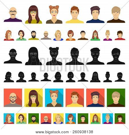 Avatar And Face Cartoon Icons In Set Collection For Design. A Person S Appearance Vector Symbol Stoc