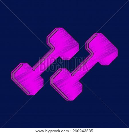 Flat Shading Style Icon Dumbbells Sport, Fitness,
