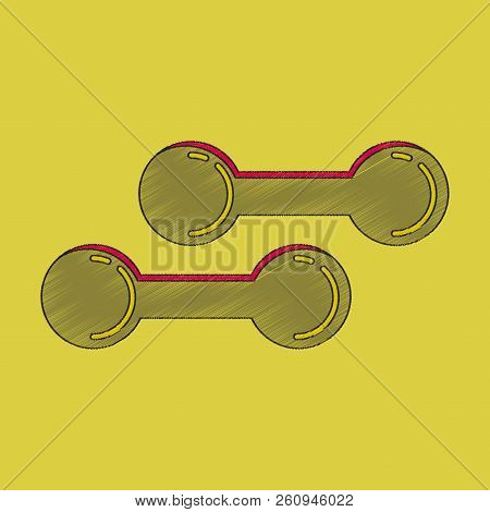 Flat Shading Style Icon Dumbbells Sport, Fitness,
