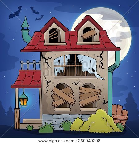 Derelict House Theme Image 2 - Eps10 Vector Picture Illustration.