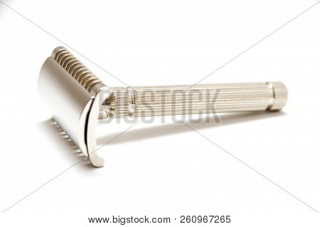 Traditional Double Edge Open Comb Safety Razor Isolated On White Background
