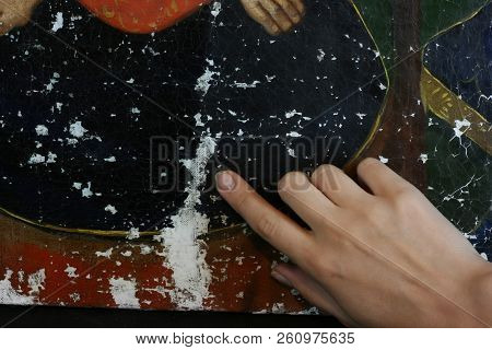 Restoration: Close Up. Conservation Of Paintings. Conservation Of Sculptures