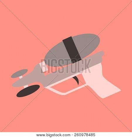 Icon In Flat Design Toy Gun Retro, Cartoon,