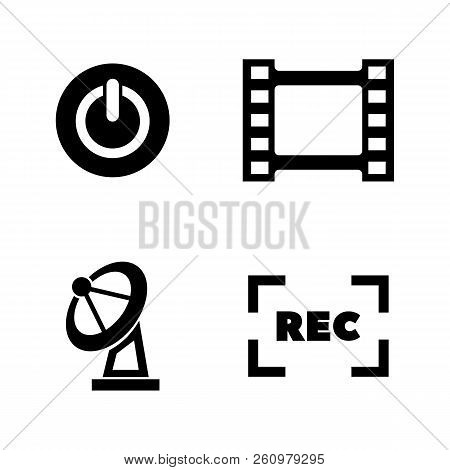 Television, Tv. Simple Related Vector Icons Set For Video, Mobile Apps, Web Sites, Print Projects An