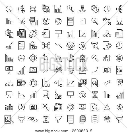 Simple Set Of Analysis Related Outline Icons. Elements For Mobile Concept And Web Apps. Thin Line Ve