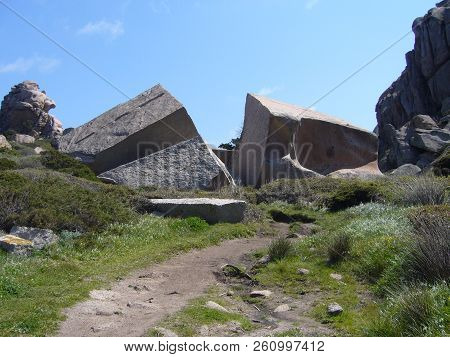 Granite Rocks With Mediterranean Vegetation, Capo Testa, Santa Teresa Gallura, Italy