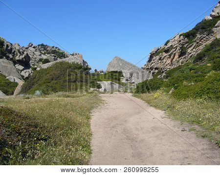 Granite Rocks With Mediterranean Vegetation, Moon's Valley, Capo Testa, Santa Teresa Gallura, Italy