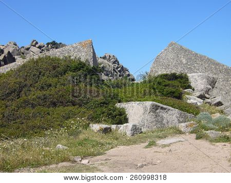 Granite Rocks With Mediterranean Vegetation, Moon's Valley, Capo Testa, Santa Teresa Gallura, Italy