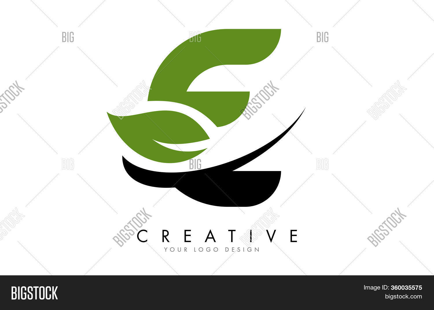 Letter E Leaf Vector & Photo (Free Trial) | Bigstock