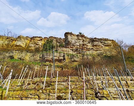 Rocks Of The Hessigheimer Felsengaerten Near Town Of Mundelsheim
