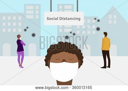 Social Distancing And Work From Home Concept, Coronavirus Covid-19 Pandemic 2019-ncov Prevention, Vi