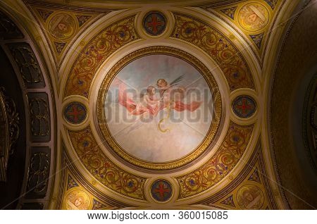 Cordoba, Argentina - January, 2020: Interior Of Cethedral Of Cordoba Church ( Iglesia De Nuestra Sen
