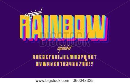 Handcrafted Font. Vector Illustration. An Alphabet In The Style Of 1960s .