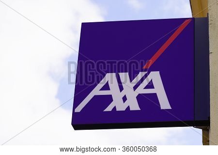 Bordeaux , Aquitaine / France - 09 24 2019 : Axa Sign French Multinational Insurance