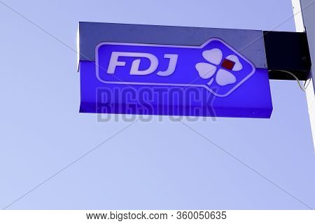 Bordeaux , Aquitaine / France - 11 13 2019 : Fdj Logo French National Lottery Operator Store Sign Fr