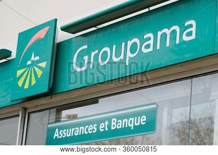 Bordeaux , Aquitaine / France - 01 15 2020 : Groupama Logo Shop Sign Office On Store French Insuranc