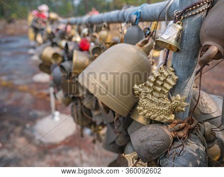Buddha Bell On Lanpresrinakarin On Top Of Phu Kradueng Mountain  In Loei City Thailand.phu Kradueng 