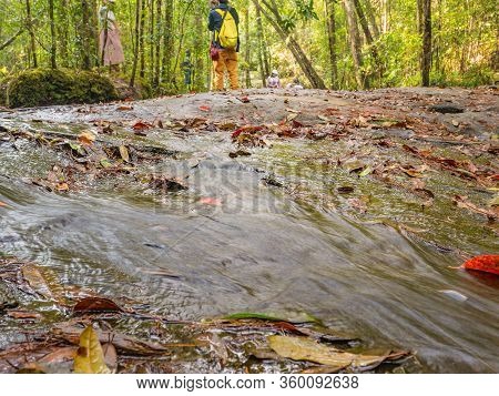 Loei/thailand-17 Feb 2019:unacquainted People On Thamyai Waterfall On Phu Kradueng Mountain In The S