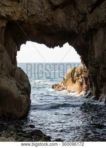 Hakusan Domon Natural Arch On Cape Ashizuri - Kochi Prefecture, Japan