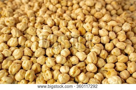 Background Image Of Fresh Chickpeas After Harvest On Table
