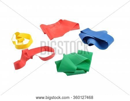 Colorful And Crisp Image Of Therapy Bands On White Background