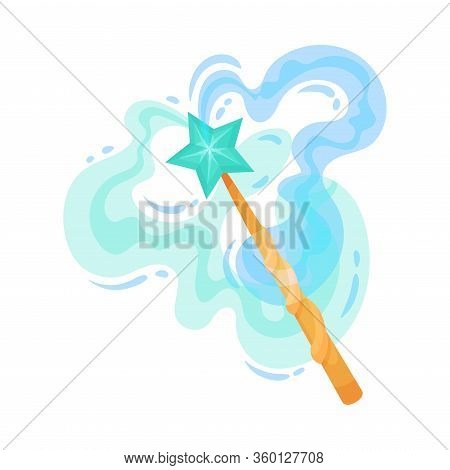 Fairy Stick With Sparkling Glow For Magic Enchantment Vector Illustration