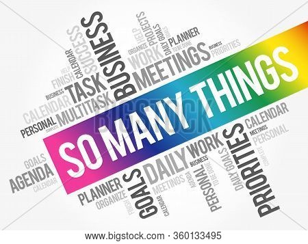 So Many Things Word Cloud Collage, Business Concept Background