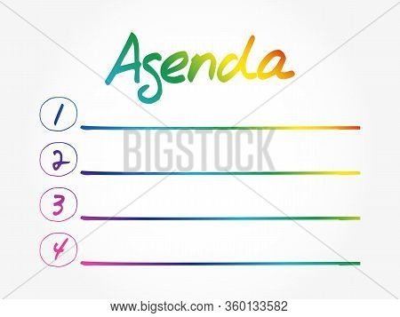 Agenda Text Blank List, Business Concept Background
