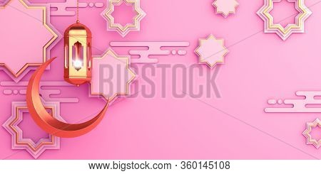 Ramadan Kareem Or Eid Al Fitr Adha, Islamic Background, Design Concept Of Islamic Celebration Day, L
