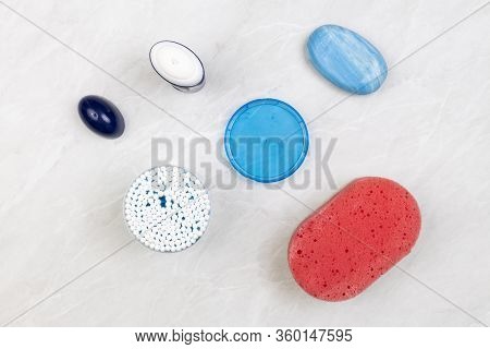 Healthcare Lifestyle Concept With Soap Sponge Ear Swab And Anti Perspirant