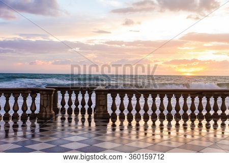 The Terrazza Mascagni Is A Wide Sinuous, Suggestive Belvedere Toward The Sea In Leghorn, Italy
