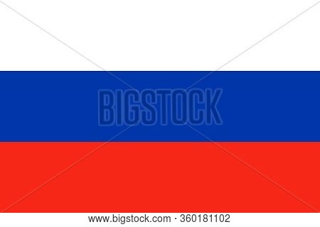 Flag Of Russia. Official Colors And Proportion. Vector Illustration