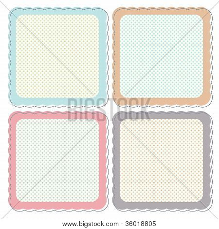 Cute Retro Framed Icon Set