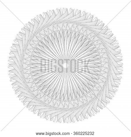 Abstract Black And White Circular Pattern. Geometric Pattern With Visual Distortion Effect. Optical 