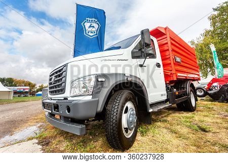Samara, Russia - September 15, 2019: Truck Gazon Next Dump At The Public Event Annual Volga Agro-ind