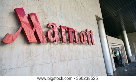 Warsaw, Poland. 8 April 2020. Marriott Hotel Shut Down Due To Coronavirus Covid 19 Quarantine Social