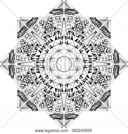 Abstract Arabesque Fence Developement Project Rotating Schiels Design Black On Transparent Seamless 
