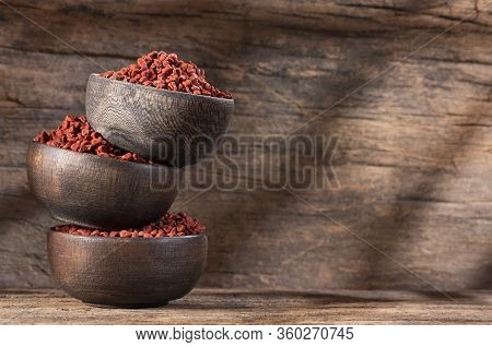 Bixa Orellana - Achiote Organic Seeds In Wooden Bowls