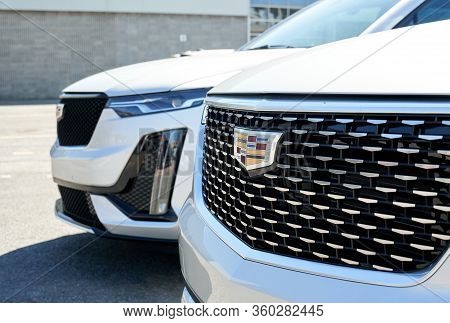 Montreal, Canada - April 4, 2020: Cadillac Xt4 Cars At Dealership. Cadillac Is A Division Of America