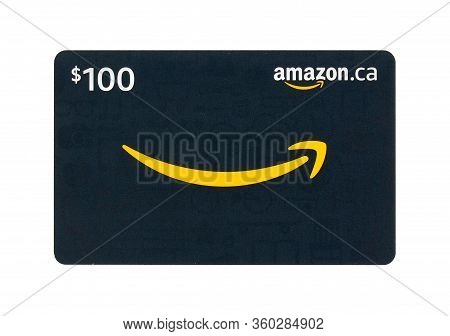 Montreal, Canada - April 6, 2020: Amazon Gift Cards. Amazon Is A Titan Of E-commerce, Logistics, Pay