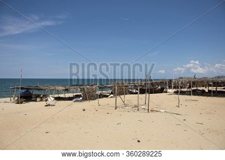 View Landscape And Wind With Kolek Or Koleh Traditional Fishing Boat Of Lower Southern Provinces Of