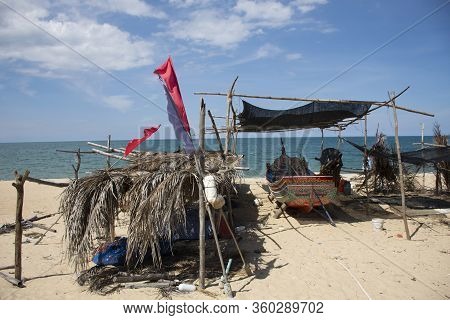 View Landscape And Wind With Kolek Or Koleh Traditional Fishing Boat Of Lower Southern Provinces Of