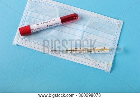 Positive Covid-19 Test And Laboratory Blood Sample For The Diagnosis Of A New Coronary Viral Infecti