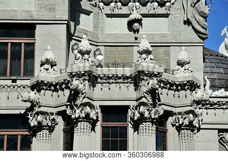 Kiev, Ukraine - May 9, 2013. House With Chimaeras Or Horodecki House Is An Art Nouveau Building Loca